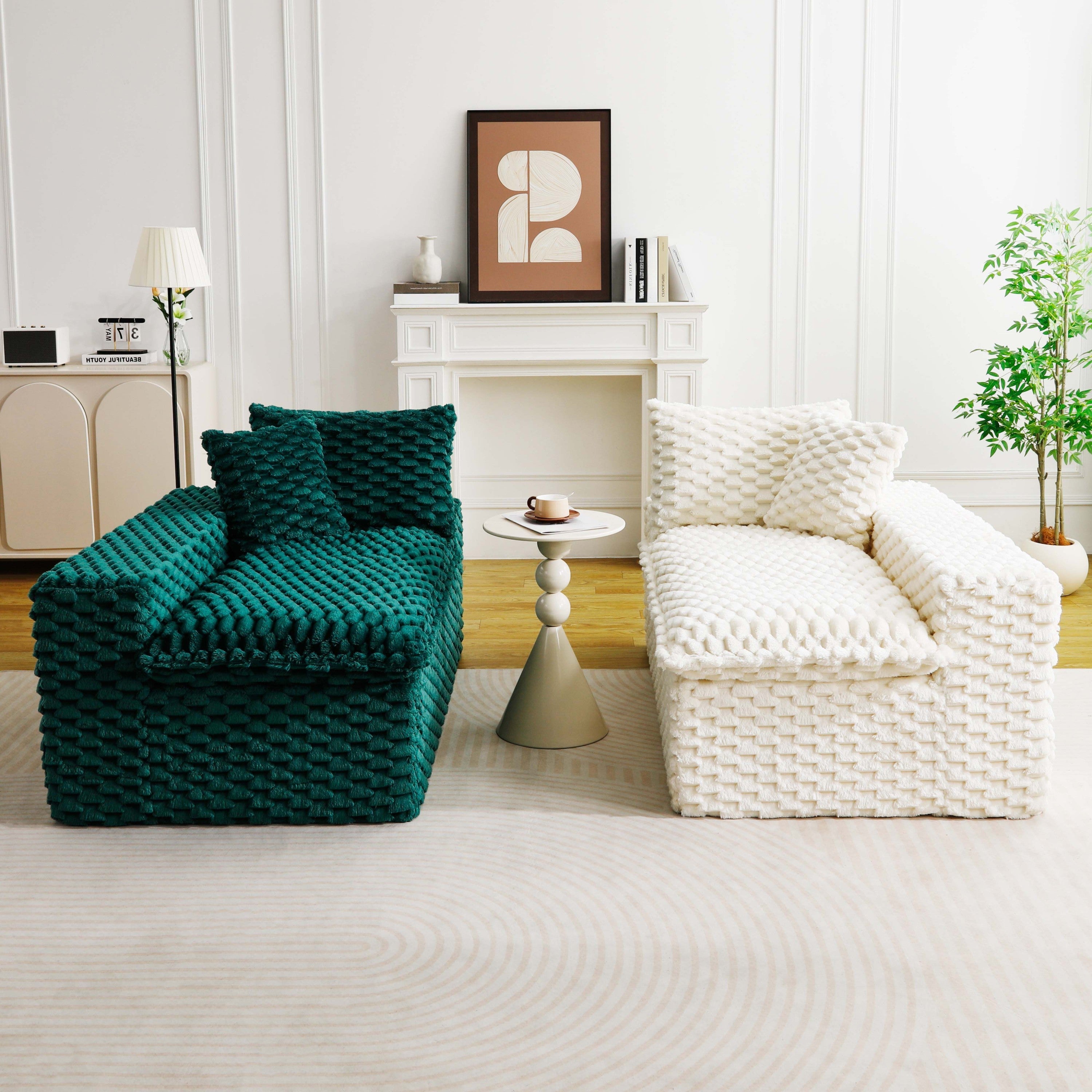 Luxury Color-Block Turtle Velvet Multifunctional Sofa - Arrangeable in Single Row, Side-by-Side or Facing Each Other, Stylish Living Room Furniture for Cozy Home Decor