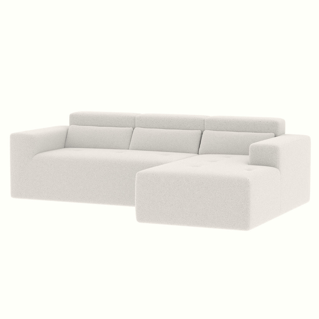 109'' Modern Modular Sectional Sofa,  Teddy Fabric L Shaped Couch, 3 Seat Corner Sofa Couch, Modern Upholstered Couch with Chaise & Pillows for Living Room Apartment, No Assembly Required