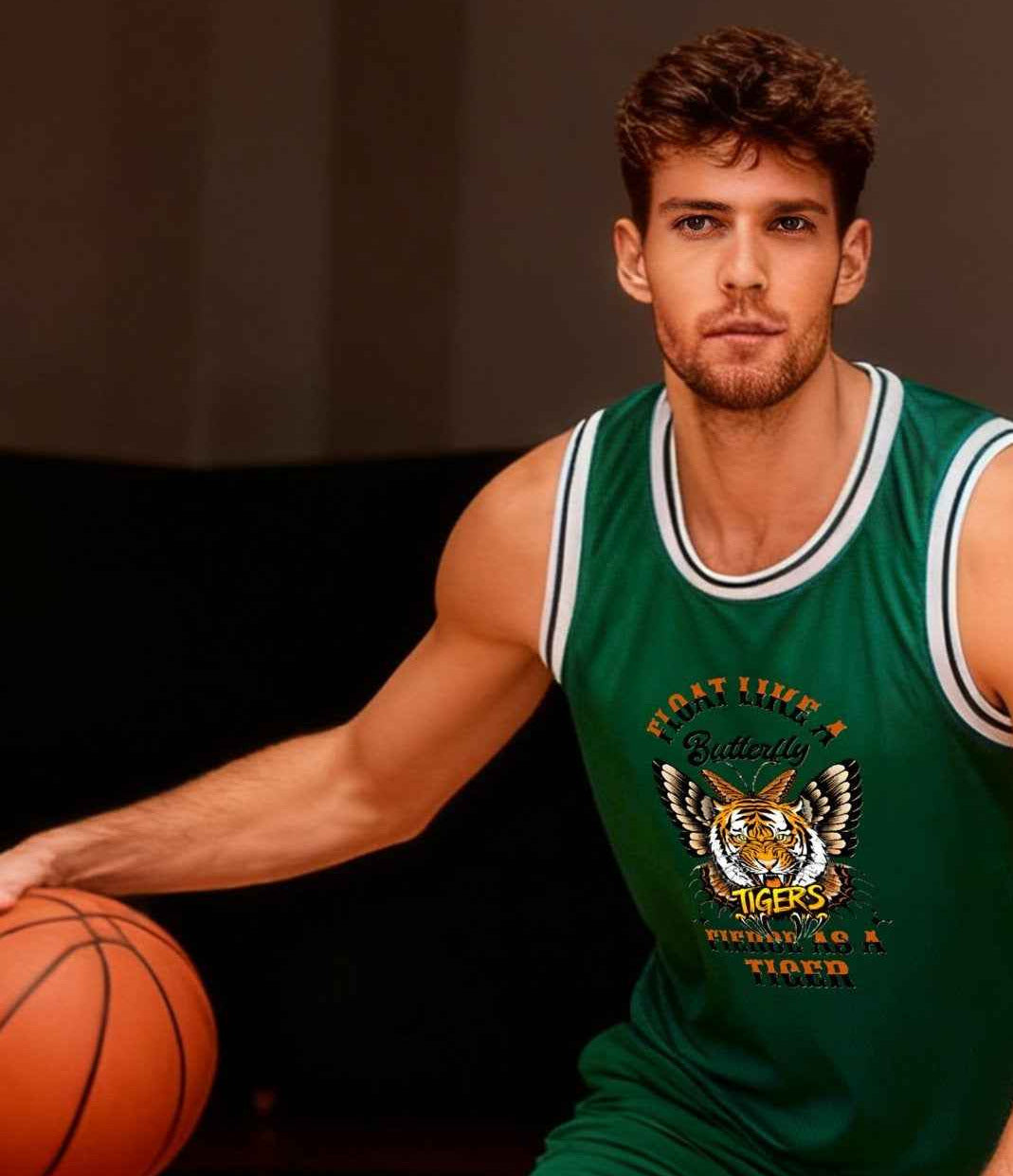 Float Like a Butterfly Fierce as a Tiger Adult Green Basketball Jersey | Ships From USA