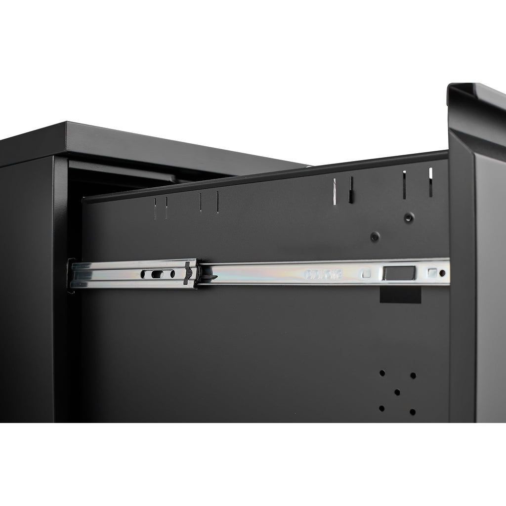Metal Black 2 Drawer File Cabinet with Lock, Mobile Filing Cabinet for Home Office, Fits Letter/Legal/A4