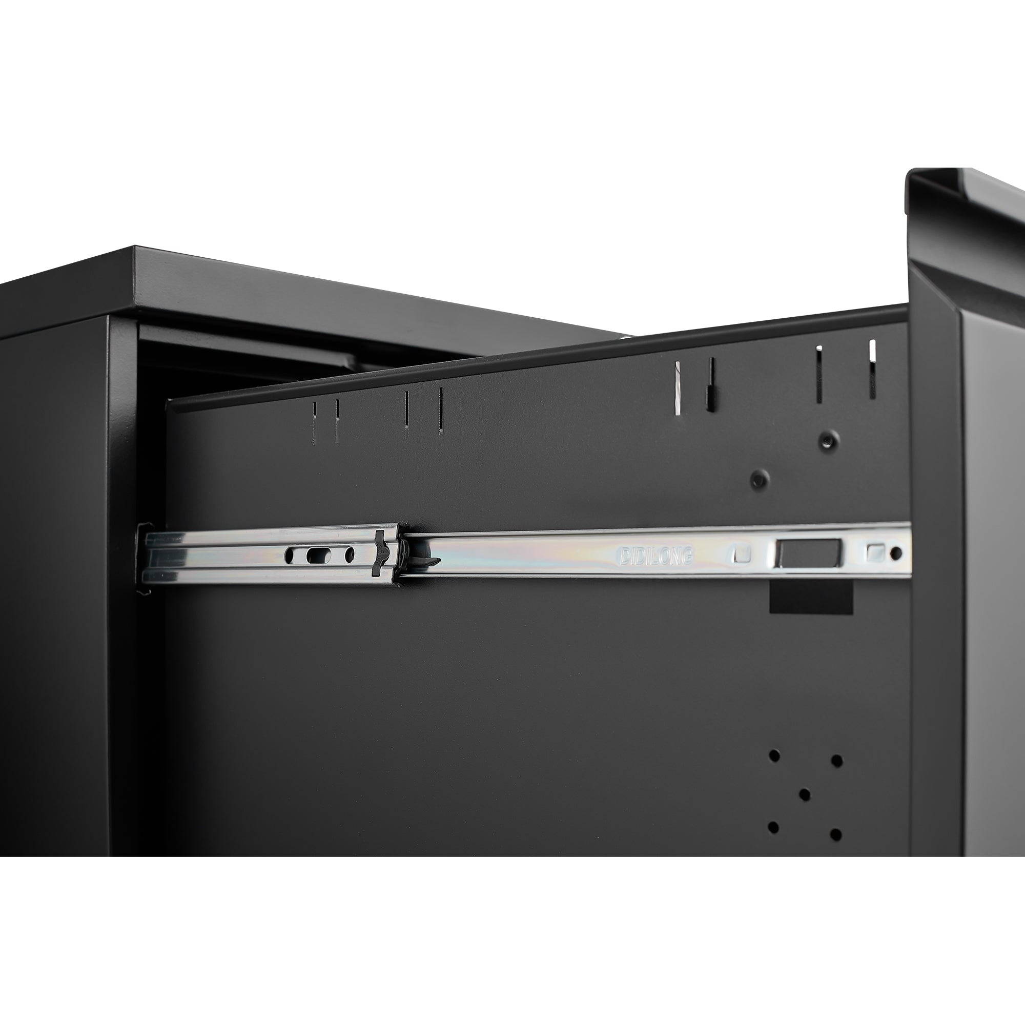 Metal Black 2 Drawer File Cabinet with Lock, Mobile Filing Cabinet for Home Office, Fits Letter/Legal/A4