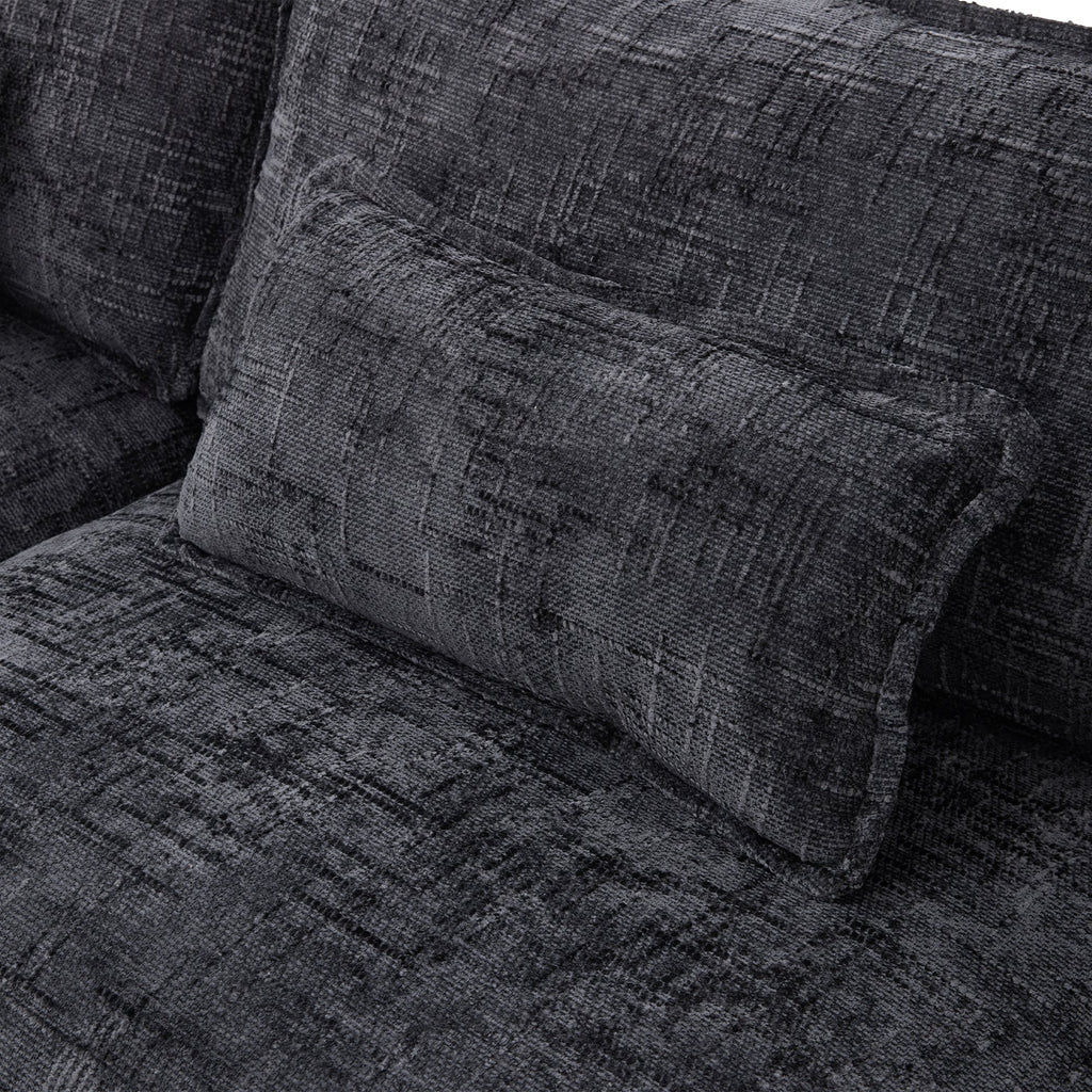UNITED WE WIN 112' Oversized Sectional Sofa Cloud Couch for Living Room, Modern Chenille L Shaped Couch, Comfy Boucle Modular Sofa Sleeper with Movable Storage Ottoman, Phone Holder, USB Charging Port