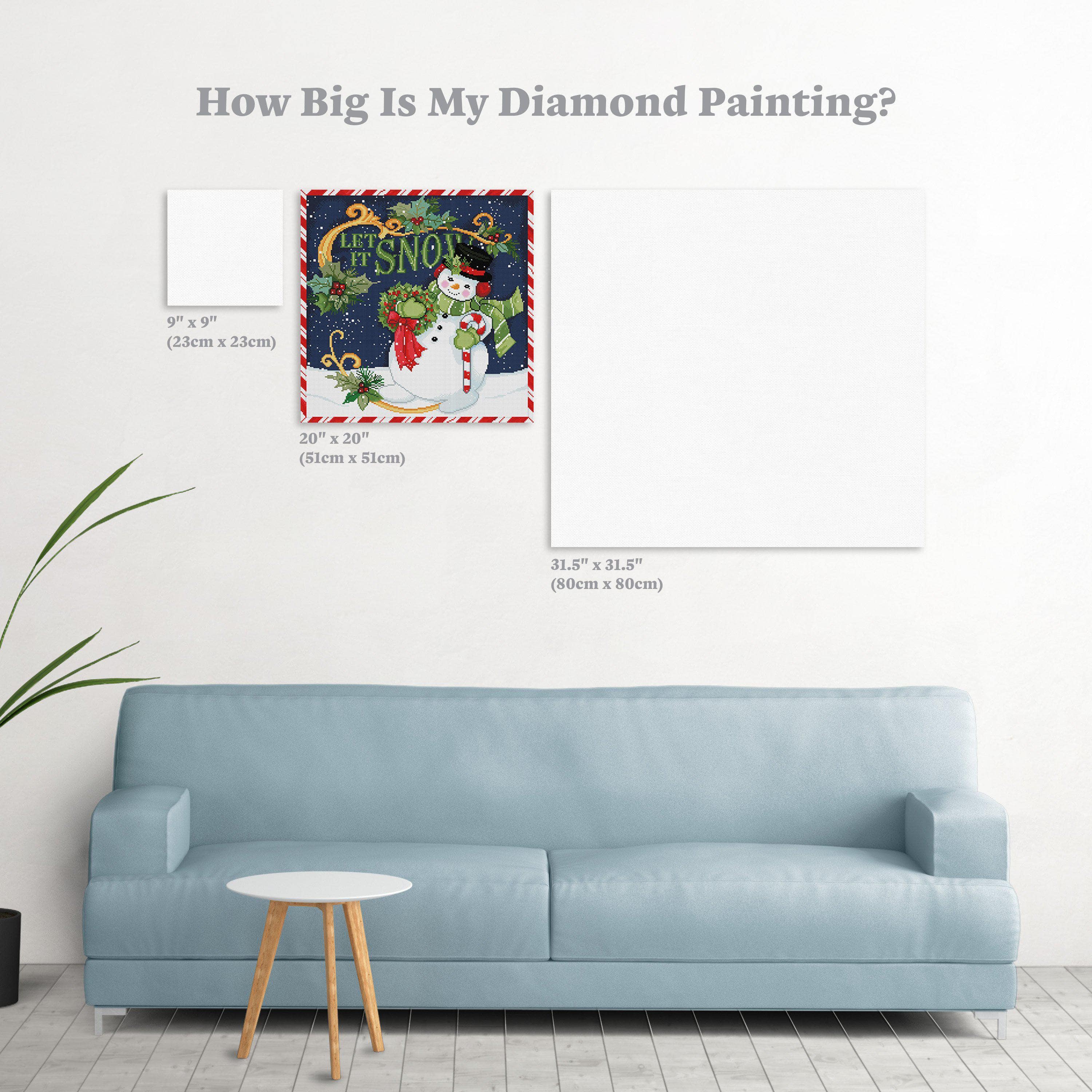 Diamond Art Club – Snowman (Let it Snow!) Christmas Diamond Painting (Square Drill, 20" x 20")