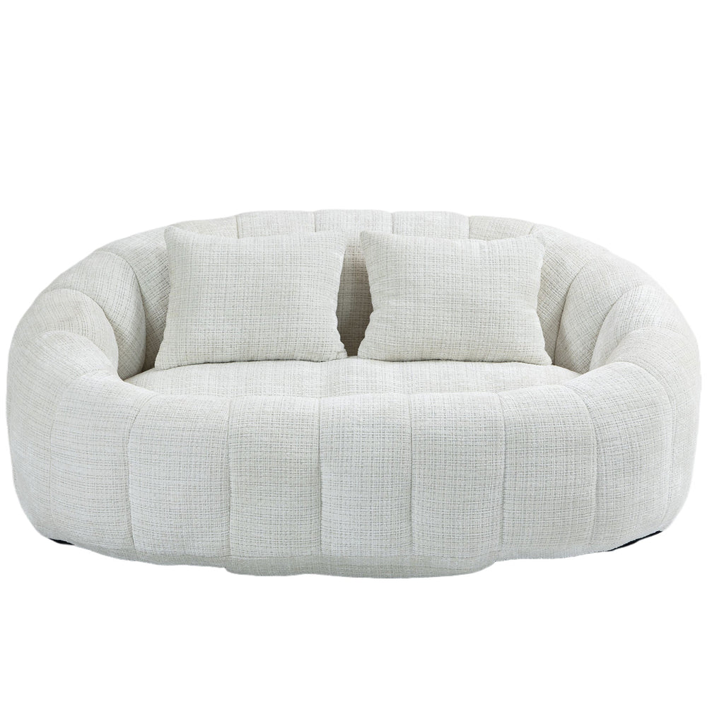 Bean Bag sofa Lazy Sofa Durable Comfort Lounger High Back Bean Bag Chair Couch for Adults and Kids, Indoor & Outdoor, Accent Floor Soft Lounge Chair  (Beige chenille)
