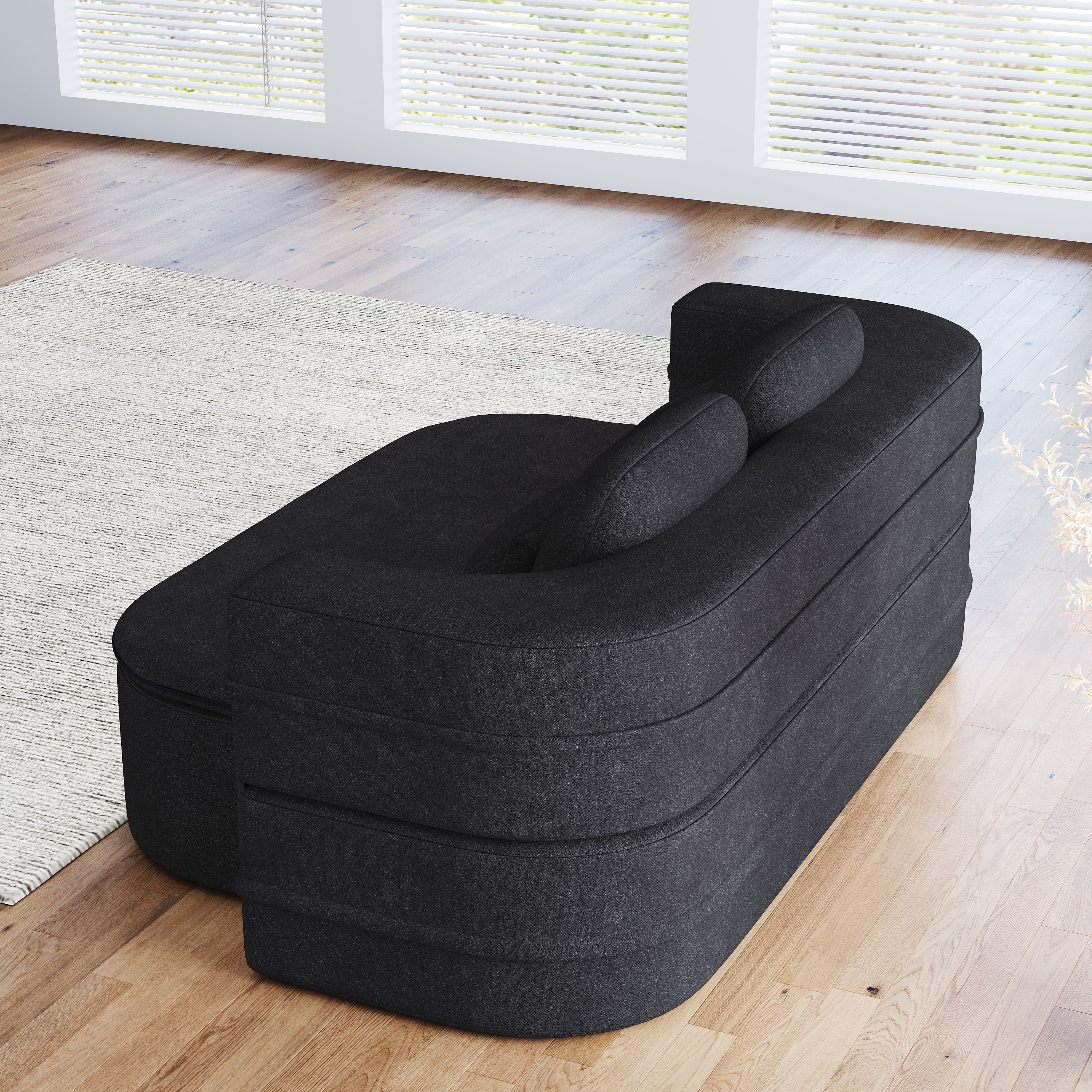 75''2-in-1 Foldable Sofa,Convertible Sleeper Foam Sofa Bed with Multi Functional Blanket, Chenille Floor folding sofa bed,  Floor Sofa Lounge Sofa for Living Room Bedroom Lounge Studio