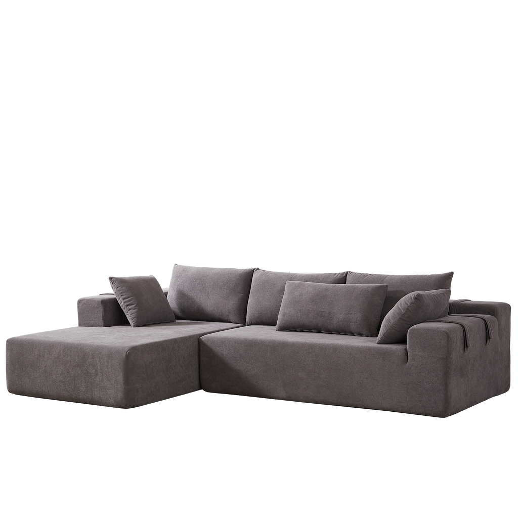 Modern Chenille Upholstered Sectional Sofa Couch Set,Modular 108' L Shaped Sectional Living Room Sofa Set With 6 Pillows,Free Combination Sofa Couch for Living Room,Bedroom(Left Chaise)W834P240001