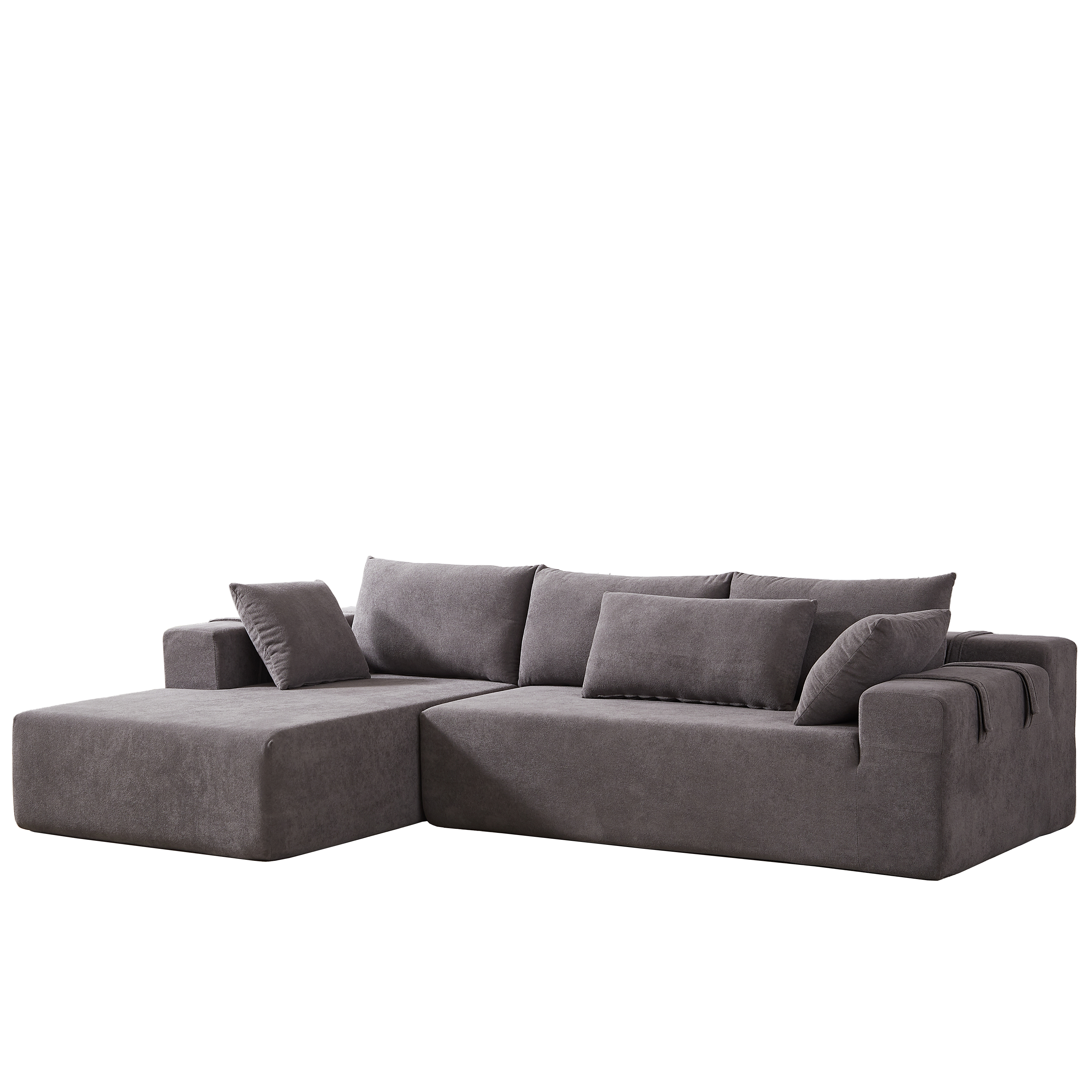 Modern Chenille Upholstered Sectional Sofa Couch Set,Modular 108' L Shaped Sectional Living Room Sofa Set With 6 Pillows,Free Combination Sofa Couch for Living Room,Bedroom(Left Chaise)W834P240001