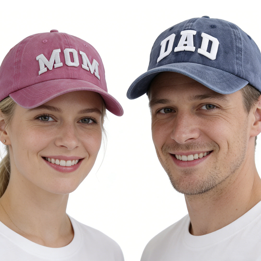 Set of 2 High Quality Adjustable Size Mom And Dad Baseball Caps