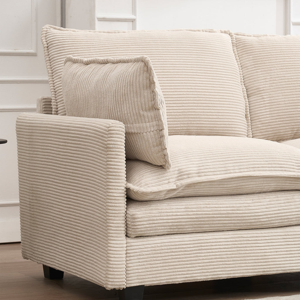[VIDEO provided][New]Oversized Modular Sofa ,  Velvet Large U-Shaped Couch Comfy Upholstered 4-Seat Sofa with 2 Ottoman,2 Lumbar Pillow, Deep Seat Couch for Living Room