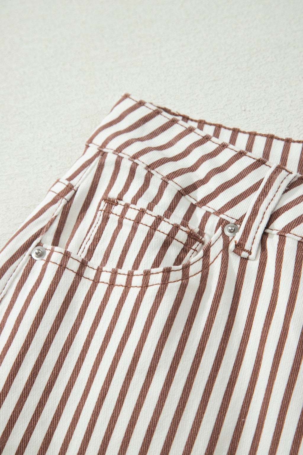 Stripe Denim High Waist Barrel Leg Jeans