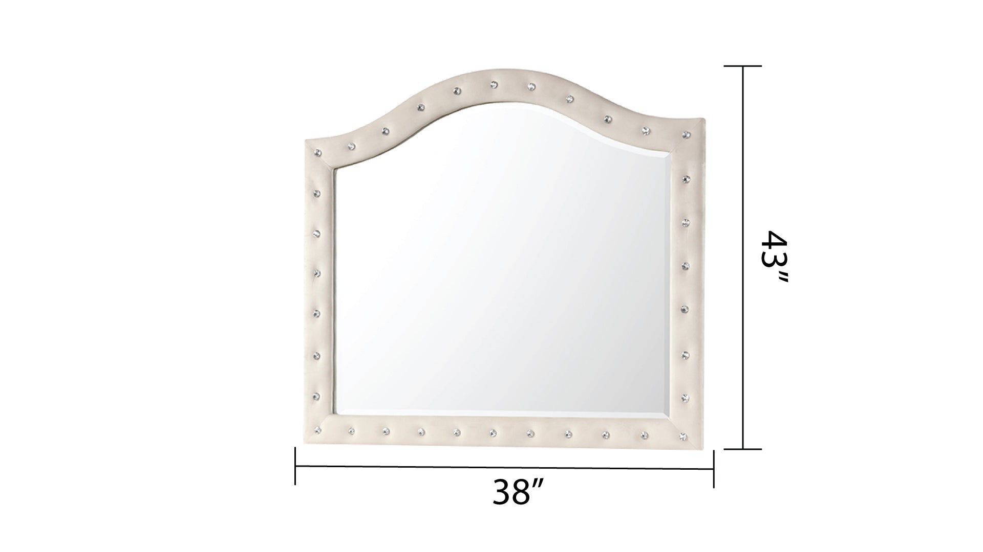 SOPHIA Crystal Tufted Full 5 Pc Bed Made with Wood in Cream (NJ INVENTORY)