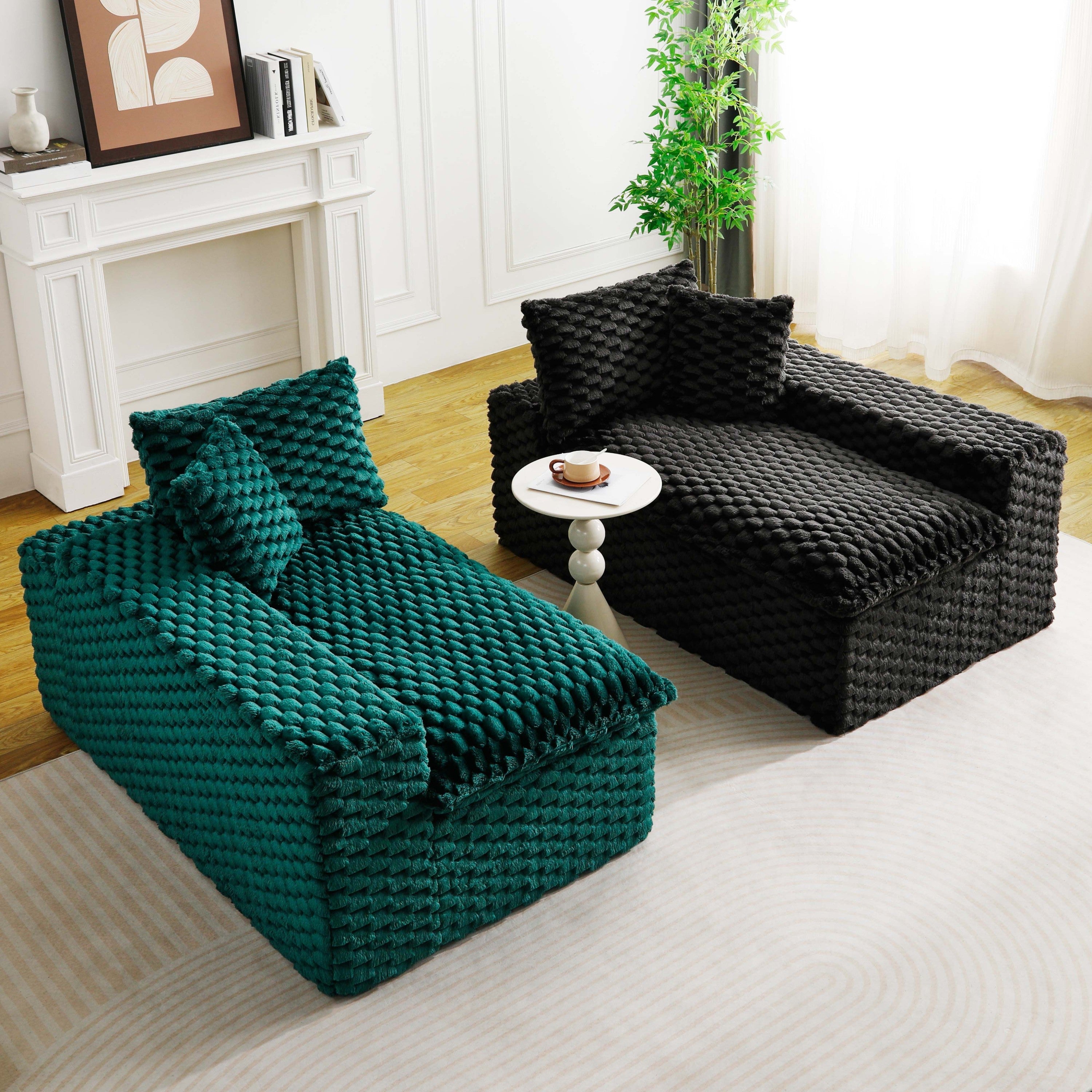 Luxury Color-Block Turtle Velvet Multifunctional Sofa - Arrangeable in Single Row, Side-by-Side or Facing Each Other, Stylish Living Room Furniture for Cozy Home Decor