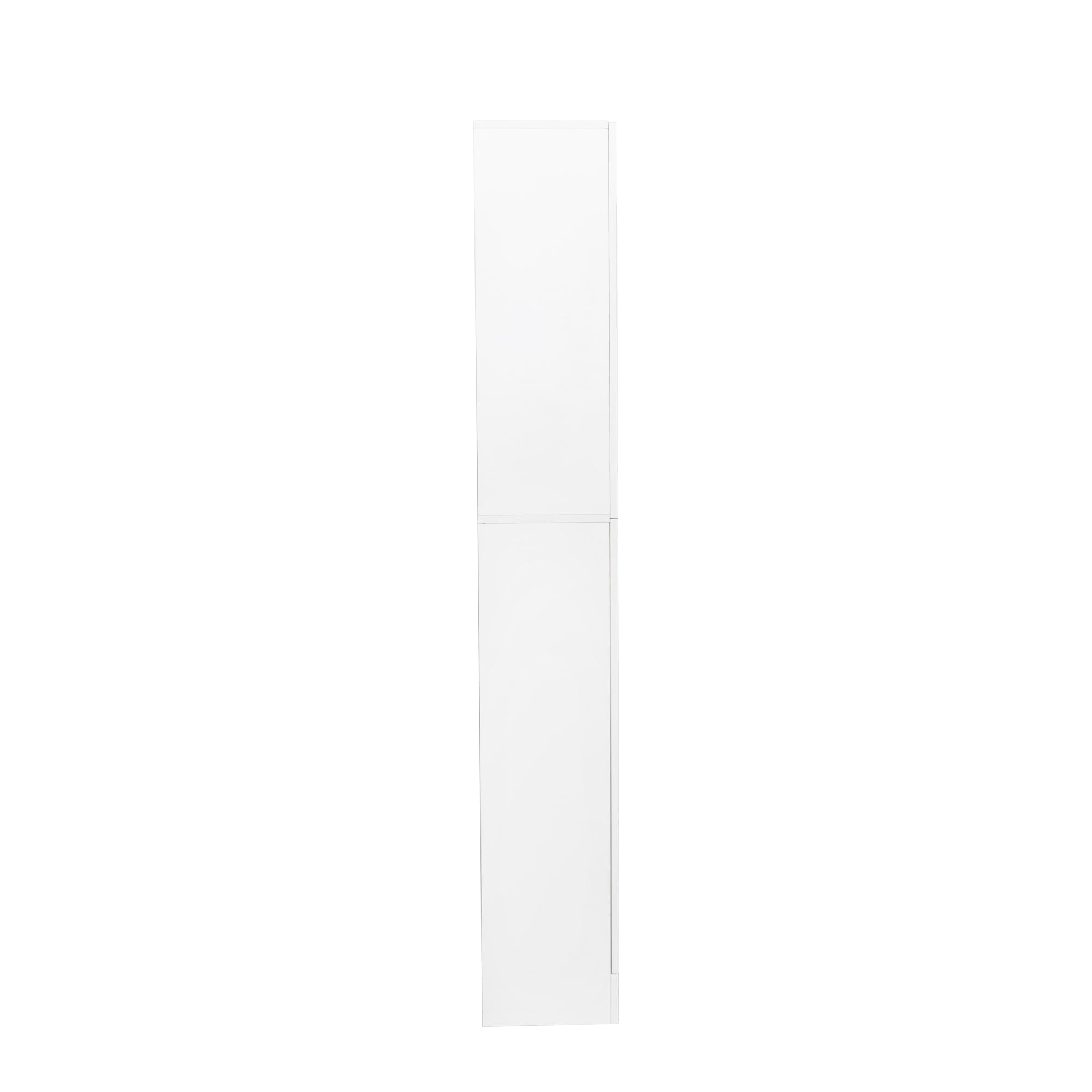 Elegant White Freestanding Cabinet with Inadjustable Shelves and Two Doors for Kitchen and Dining Room