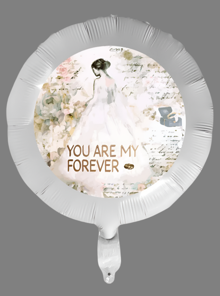 You Are My Forever Wedding 18-inch Custom Aluminum Foil Balloons - Pack of 3 (Made in USA)