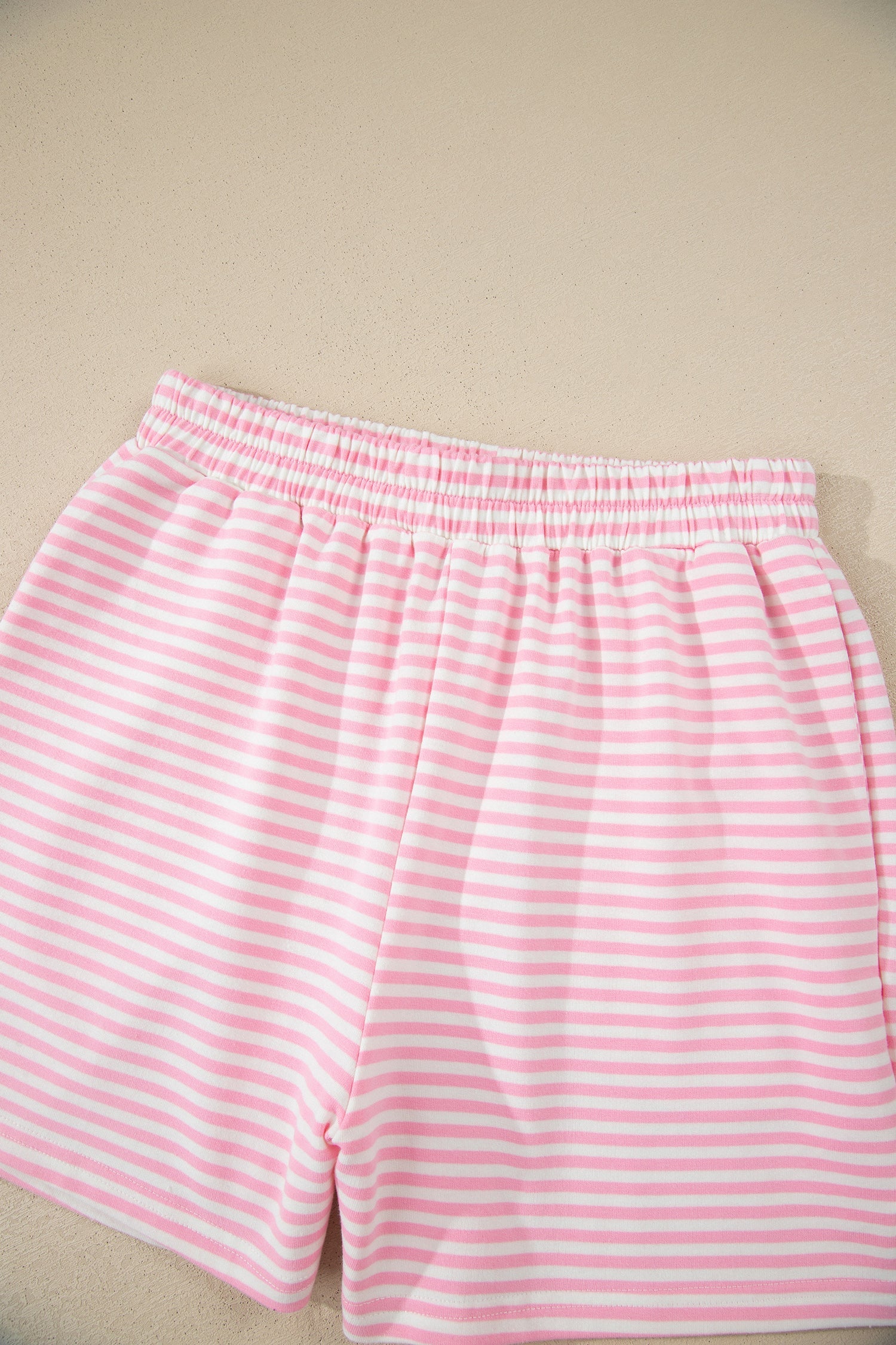 Stripe Oversize Mock Neck Sweatshirt & Shorts Set