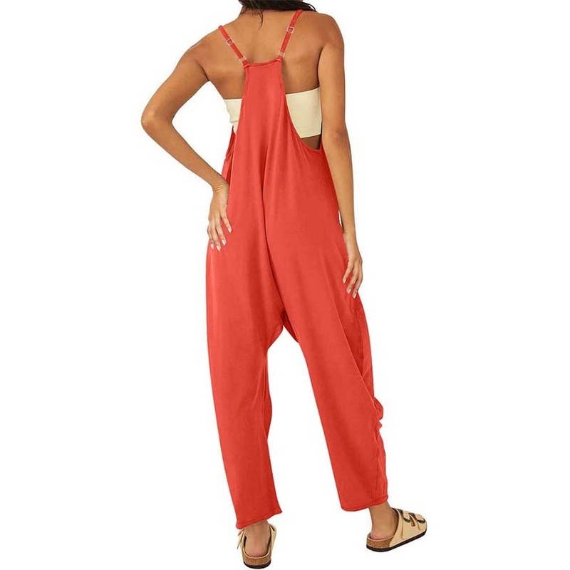 Feisty Coral Orange jumpsuit