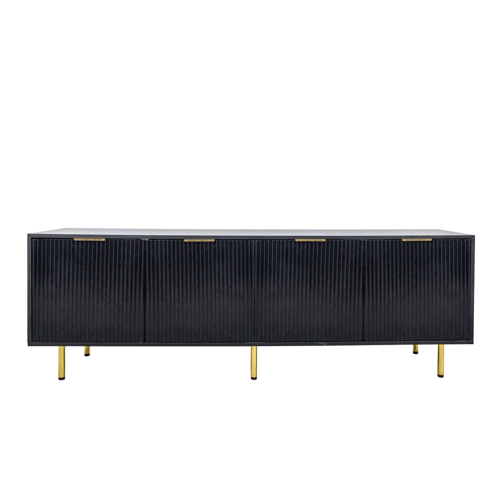 Modern warm Black TV cabinet for 80 inch TV Stands, for Living Room Bedroom