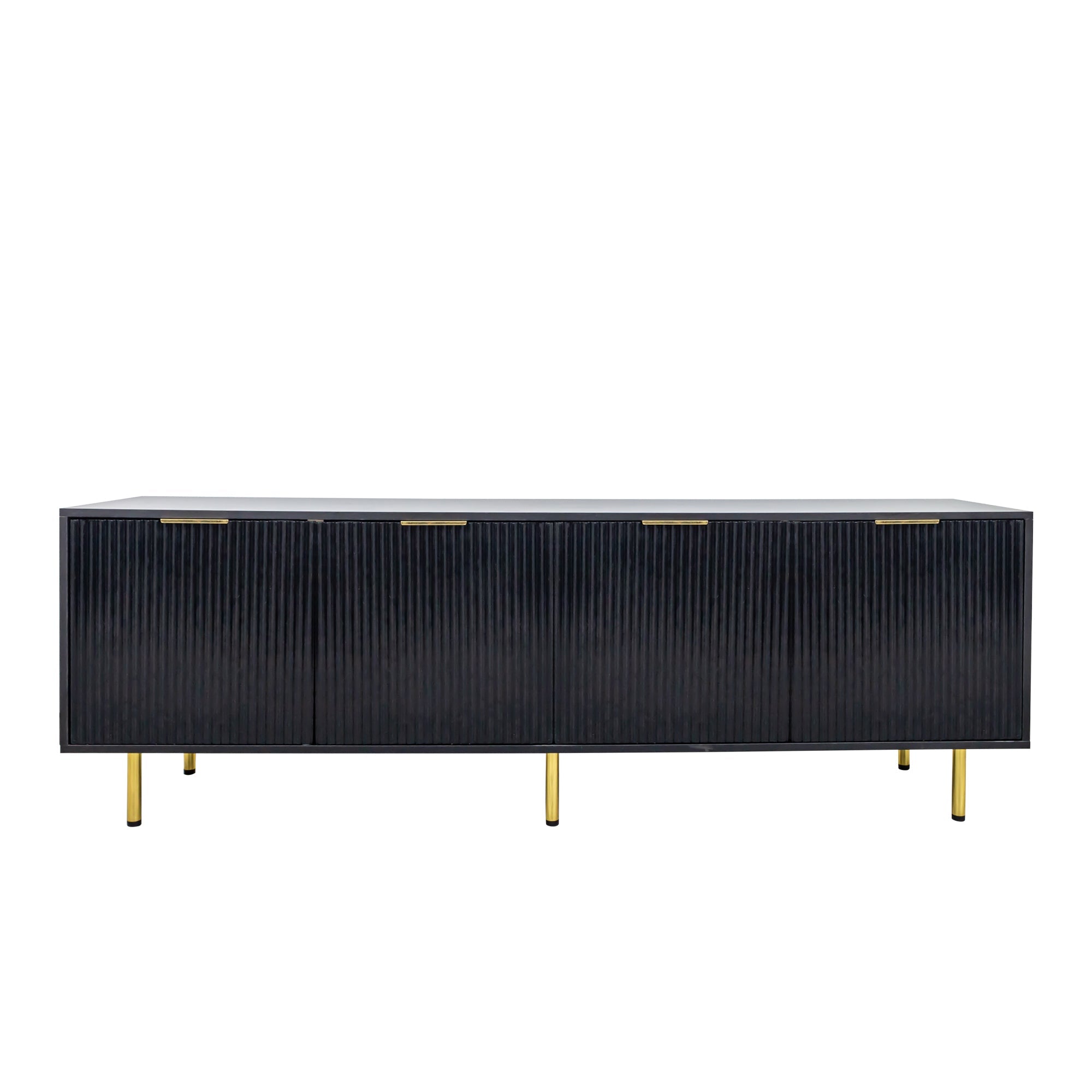 Modern warm Black TV cabinet for 80 inch TV Stands, for Living Room Bedroom