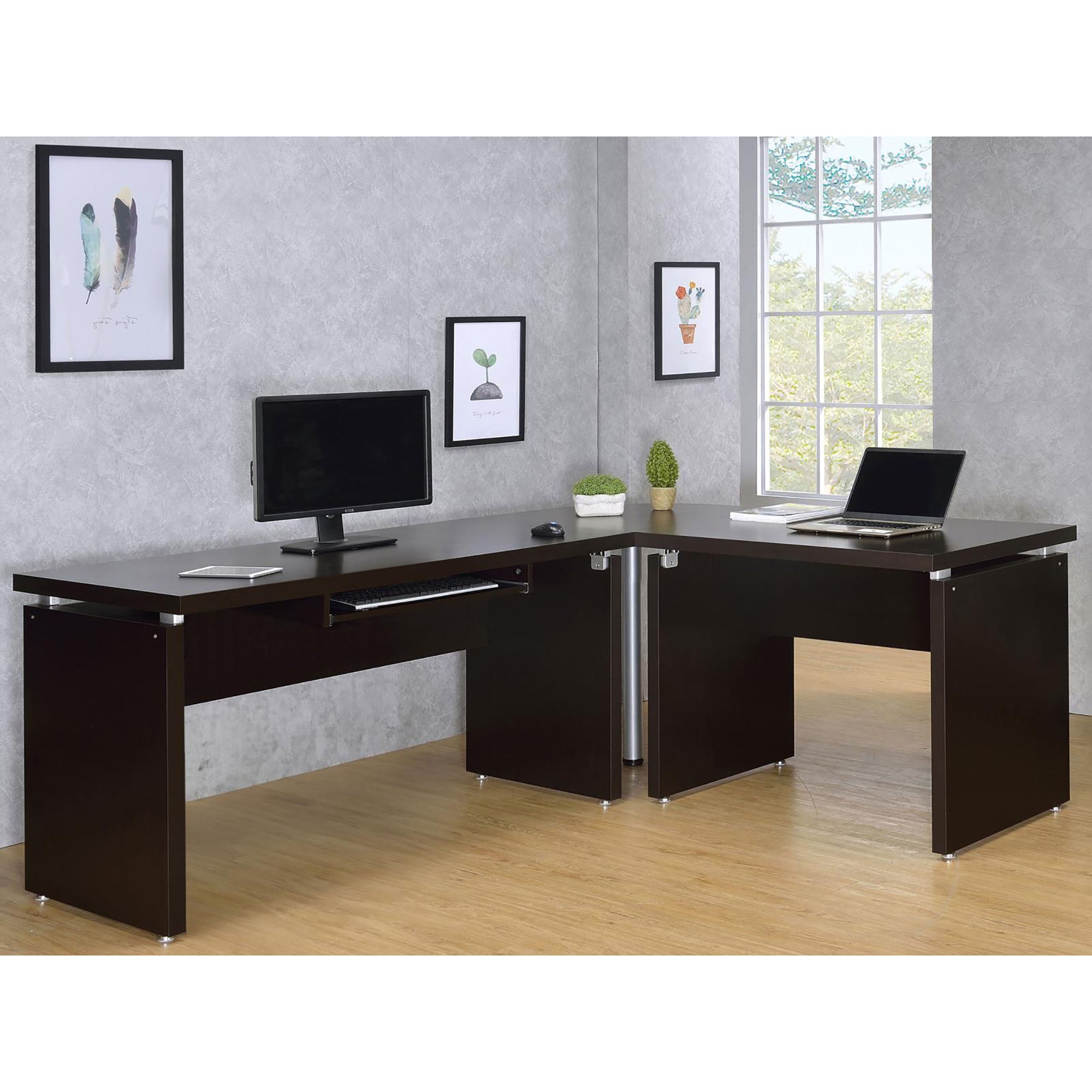 Cappuccino Floating Top Computer Desk