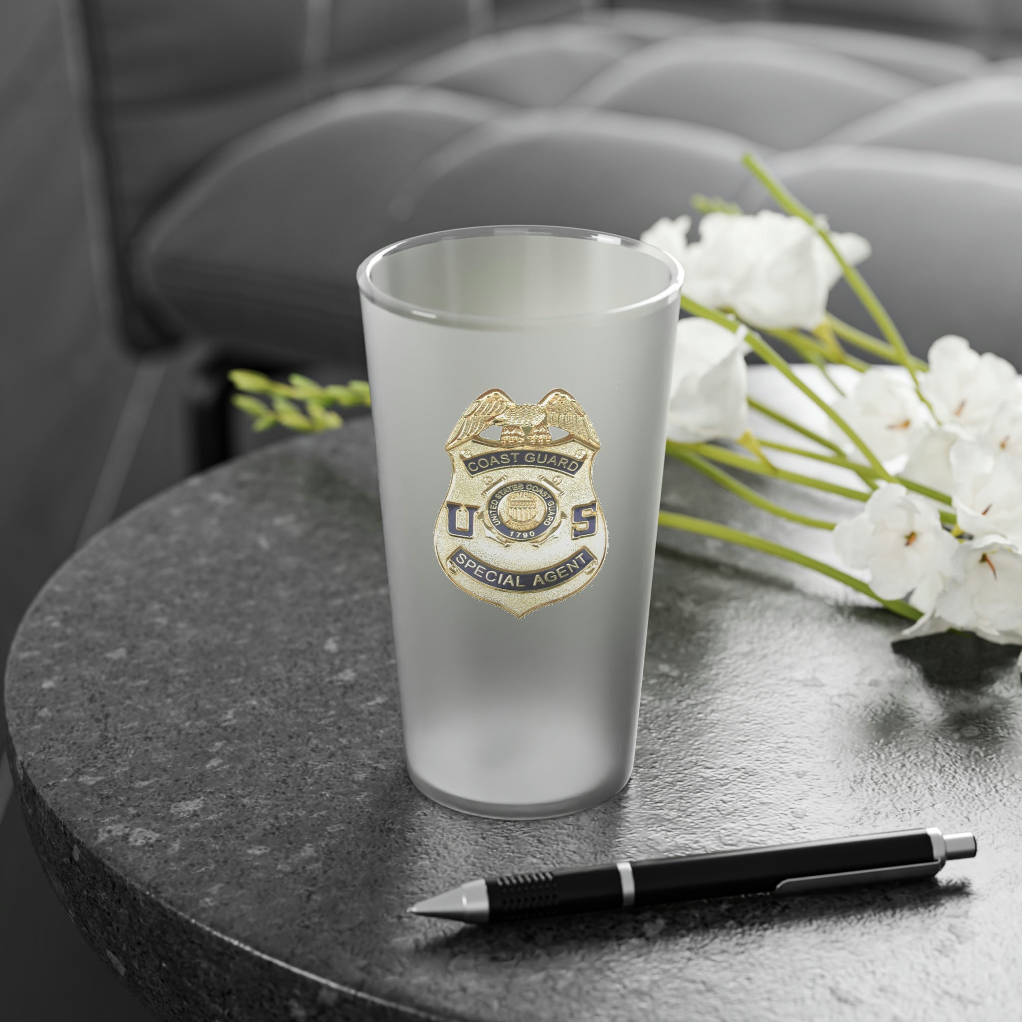 CGIS Badge - Frosted Pint Glass, 16oz