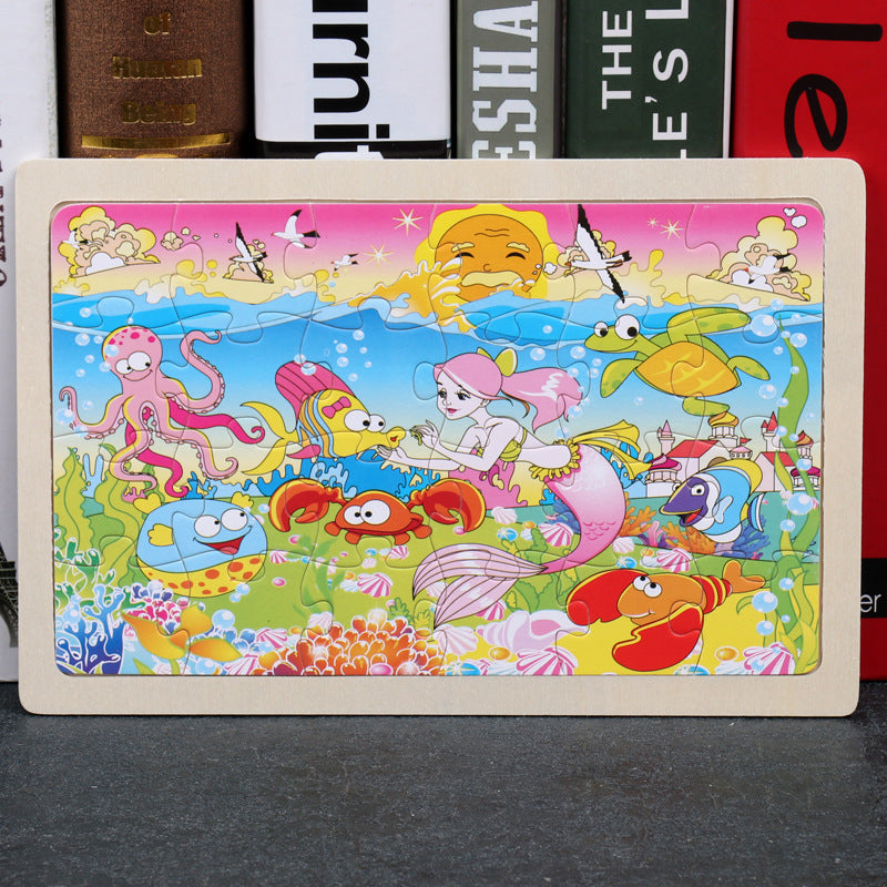 Wooden Animal Puzzle – Educational Jigsaw Toy for Kids