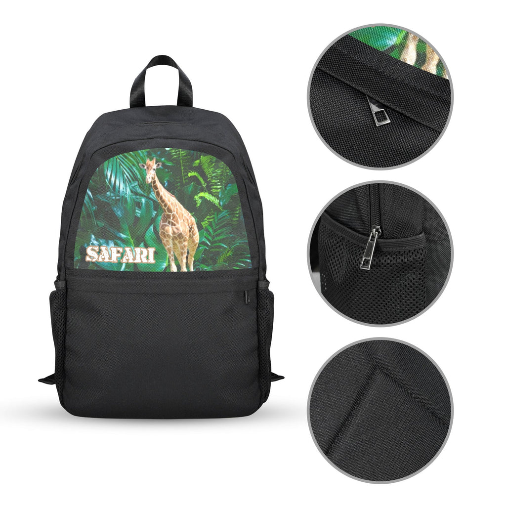 Giraffe on Safari Casual School Backpack | Upper Part Printing