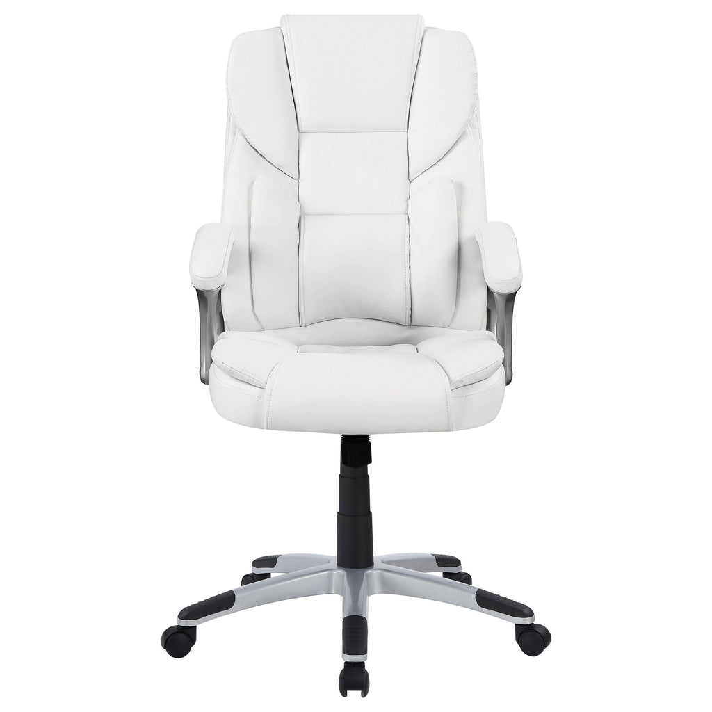 Kaffir White Upholstered Adjustable Home Office Desk Chair