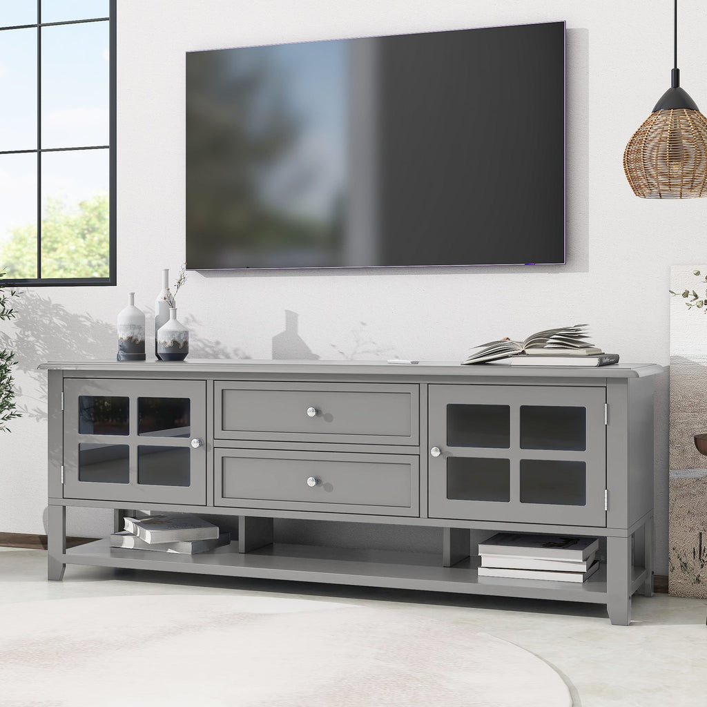 TV Stand for TVs up to 60'', Entertainment Center with Multifunctional Storage Space, TV Cabinet with Modern Design, Media Console for Living Room, Bedroom