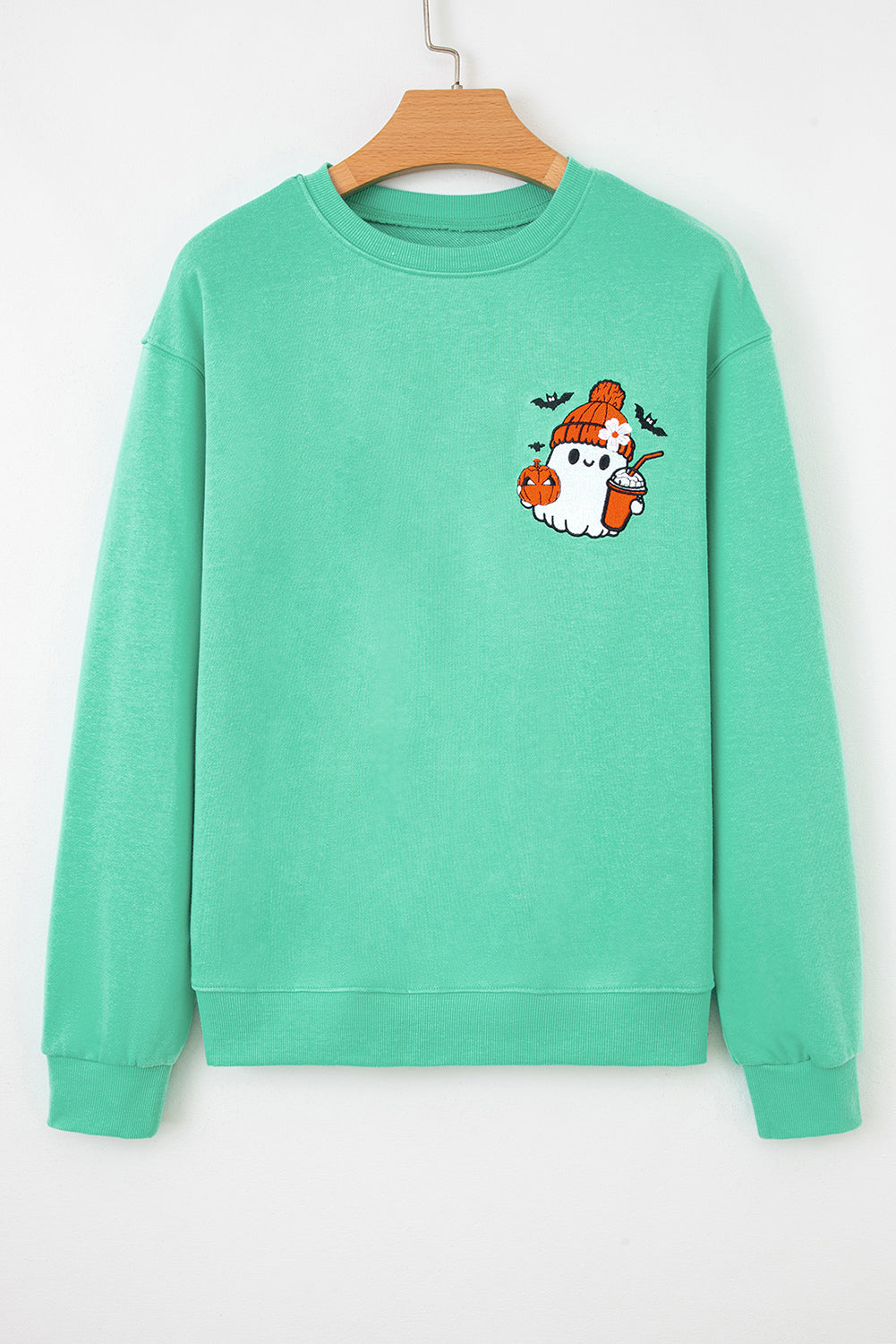 Halloween Ghost Embroidered Sweatshirt