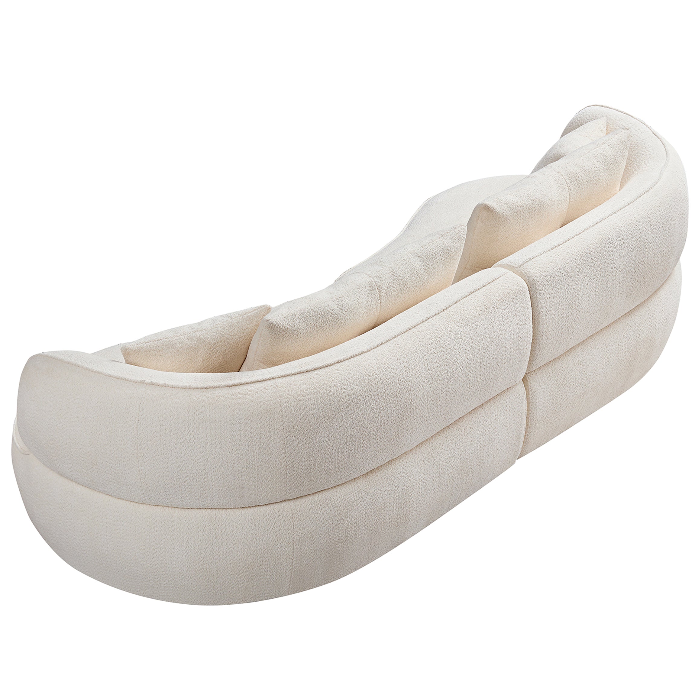 WKS7W 4-Seat Modular Sofa with Removable Pillows in White Durable Fabric and Solid Wood Frame