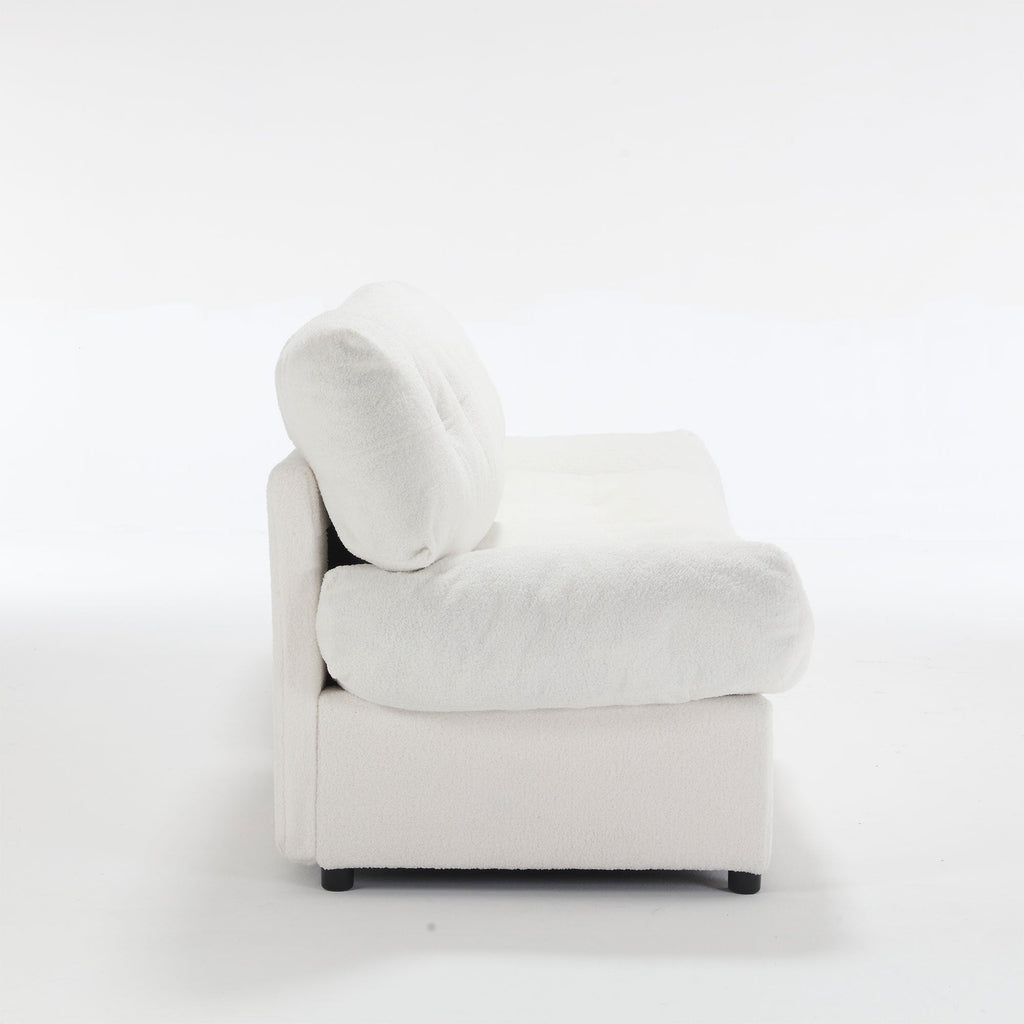 [VIDEO provided][New] Cloud Style Sofa, Teddy Velvet Fabric, Comfy Padded Cloud Couch for Living Room, Apartment