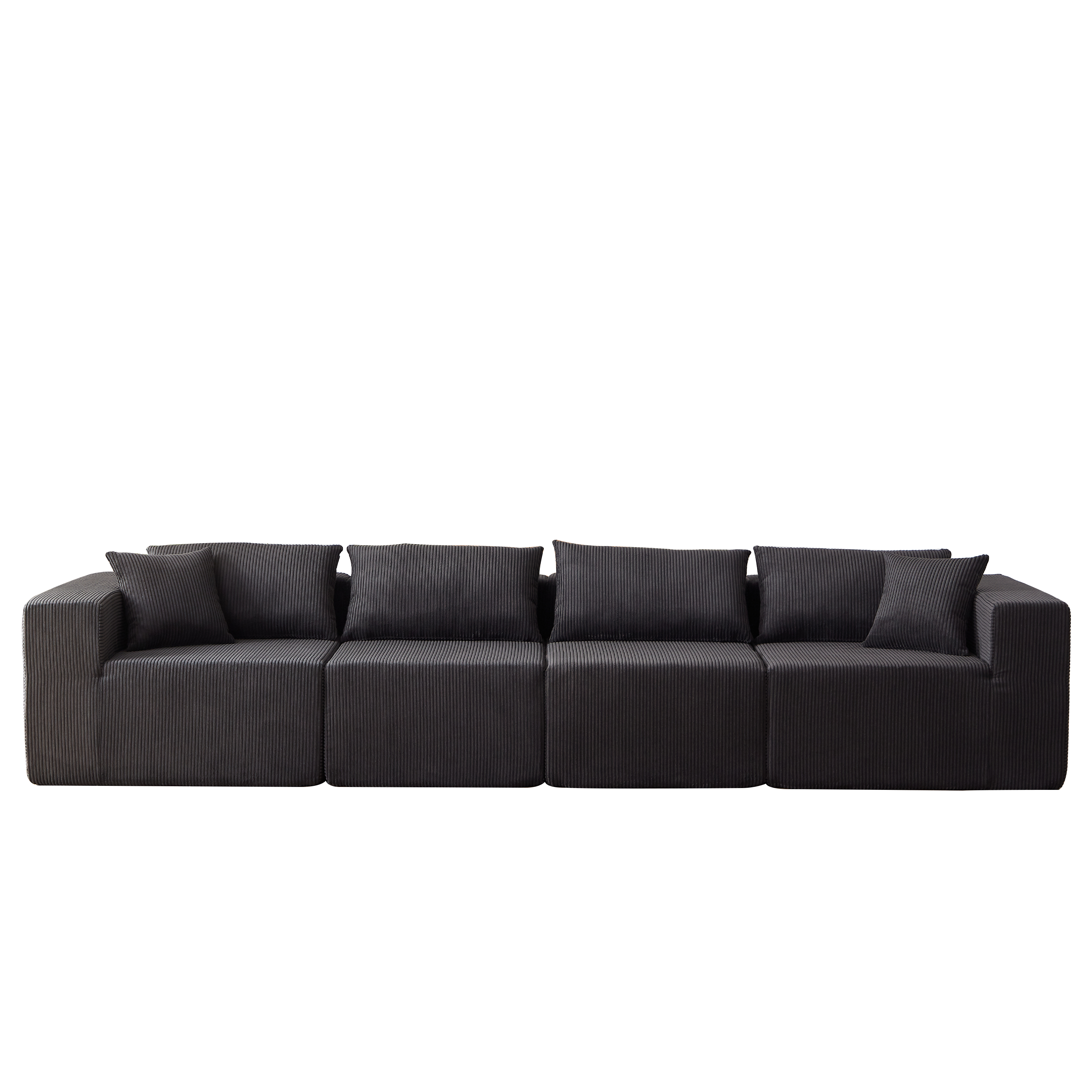 104-Inch Corduroy  Modular L Shaped Sectional Sofa,Luxury Floor Couch Set,Upholstered Indoor Furniture,Foam-Filled Compressed Sofa for Living Room,Bedroom,4 PC Free Combination
