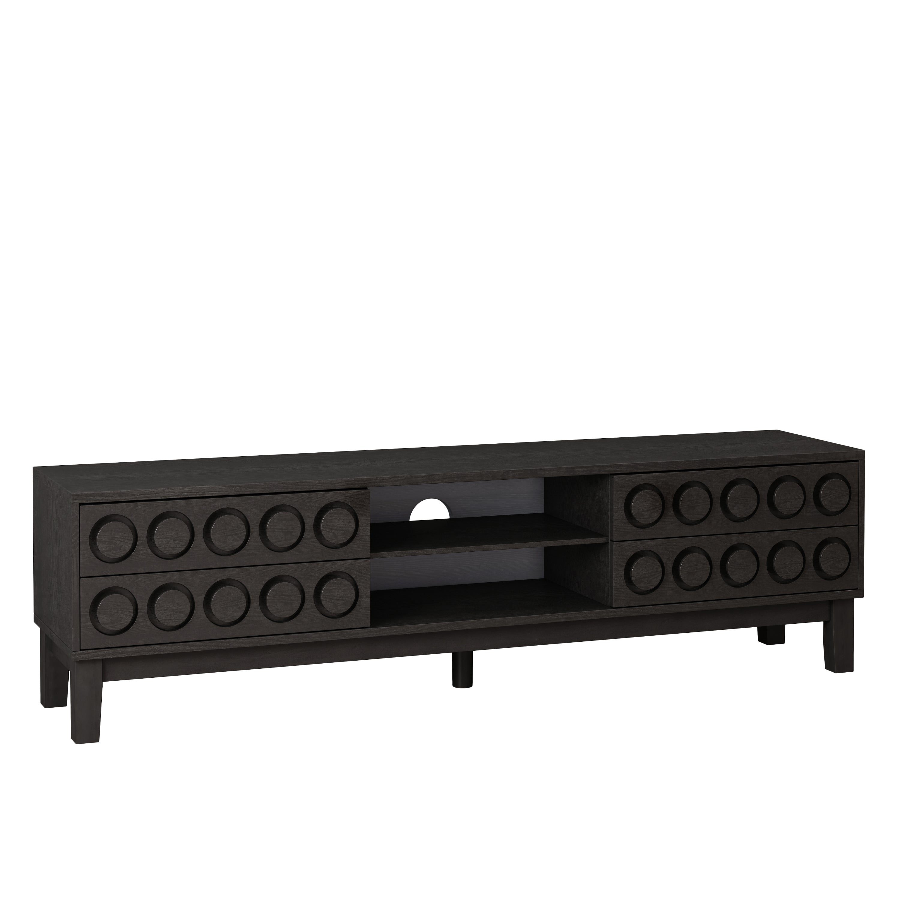 TV Stand for TVs up to 75', Media Console with 4 Drawers, Entertainment Center with Storage for Living Room and Bedroom(Black)