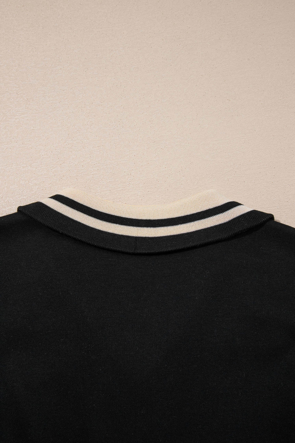 Stripe Trim Zipped Polo Collar Tee Dress