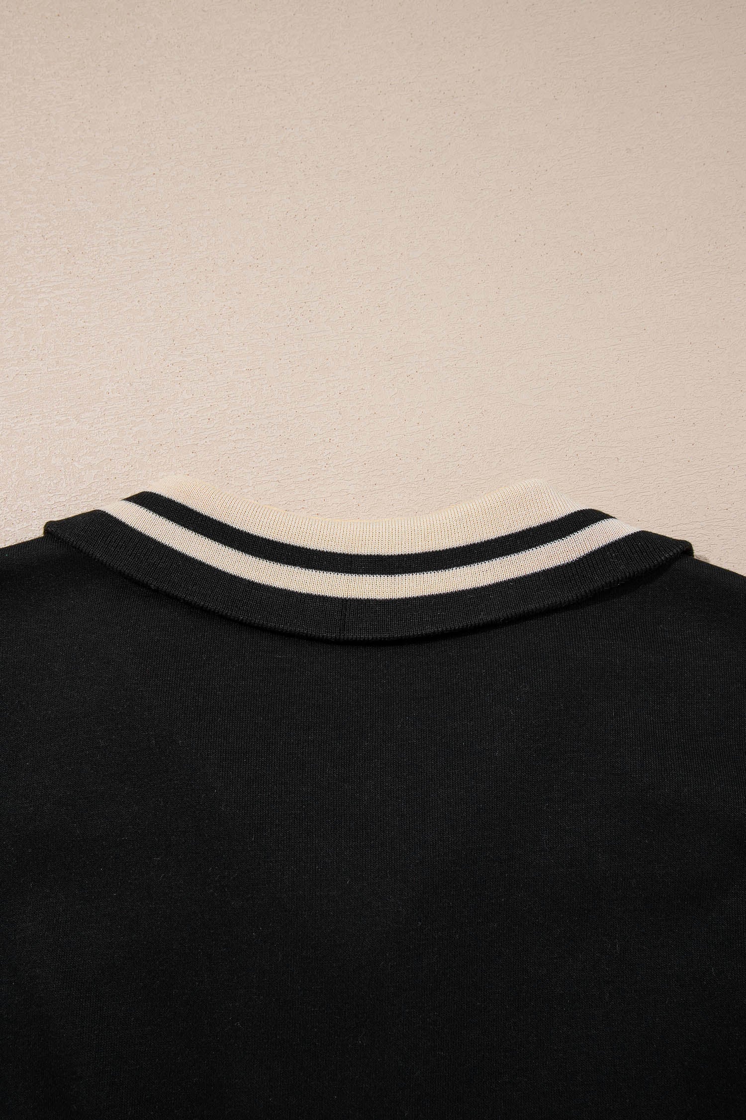 Stripe Trim Zipped Polo Collar Tee Dress