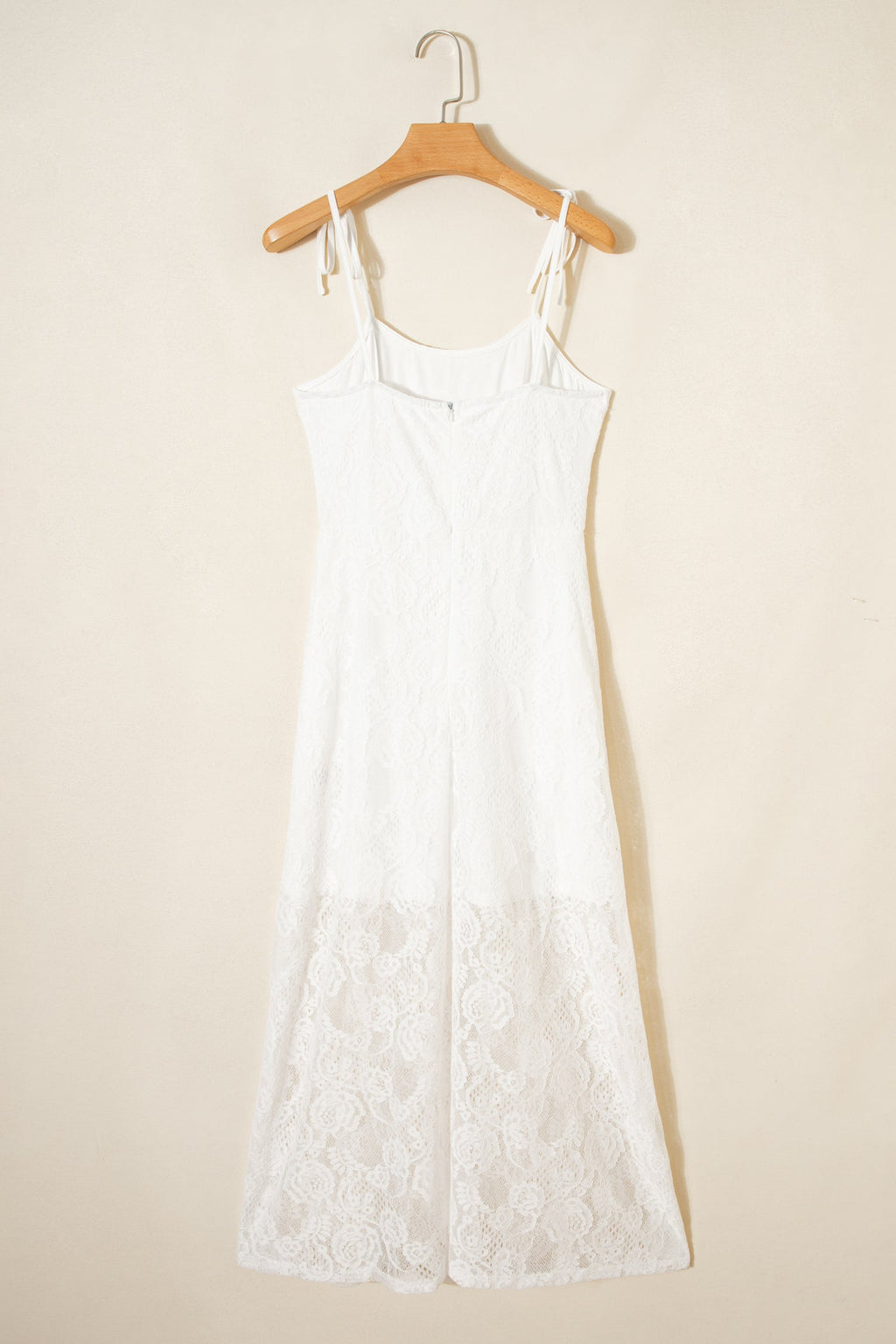 Floral Lace Tie Spaghetti Straps Maxi Dress