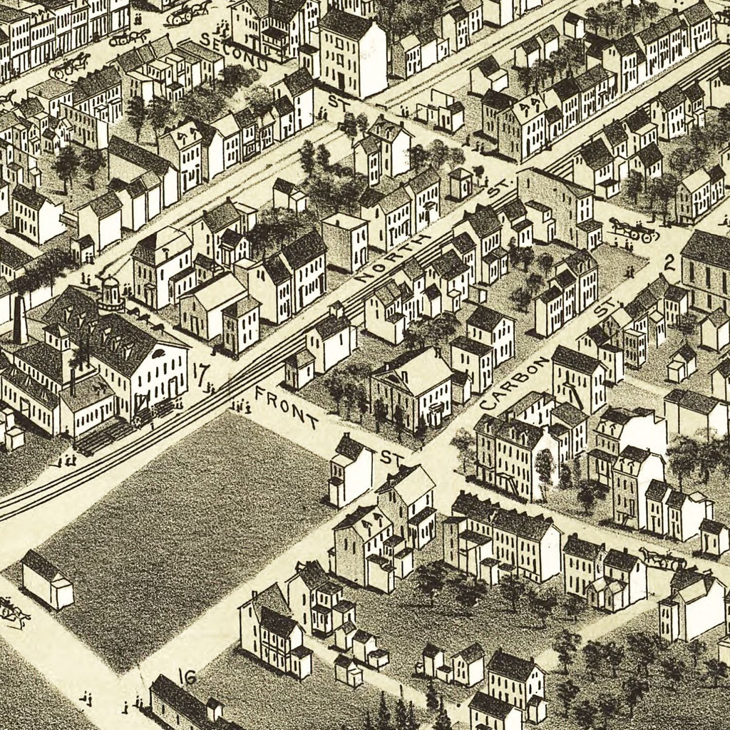 Vintage Map of Minersville, Pennsylvania 1889