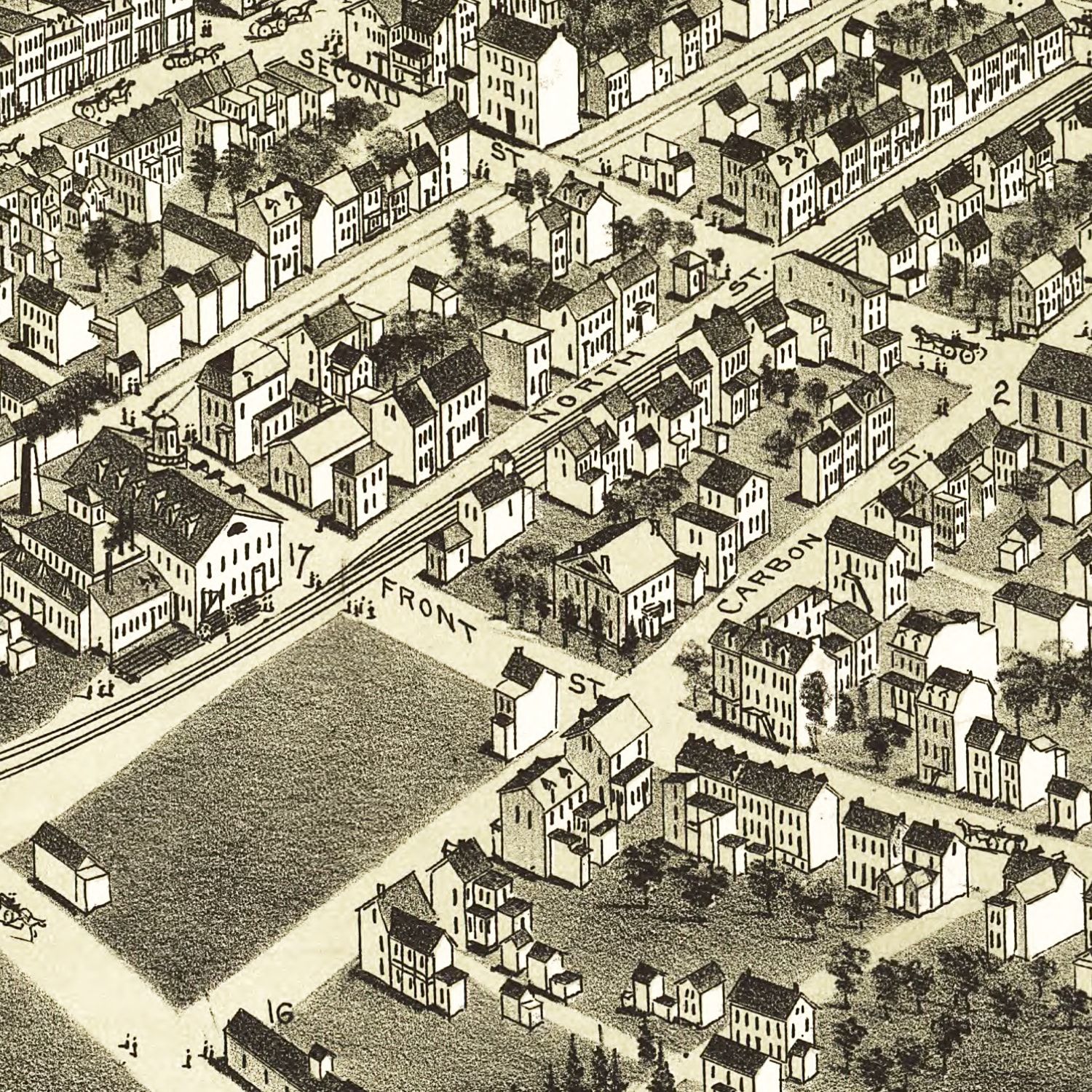 Vintage Map of Minersville, Pennsylvania 1889
