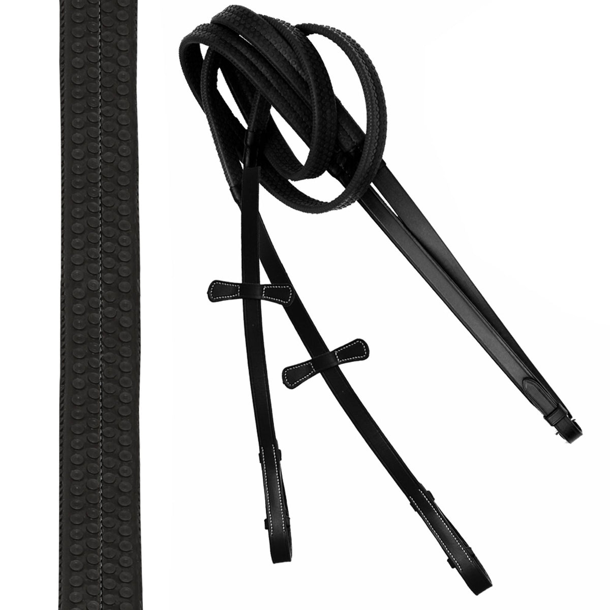 ExionPro Quick Release Snaffle Jumping Bridle with Rubber Reins