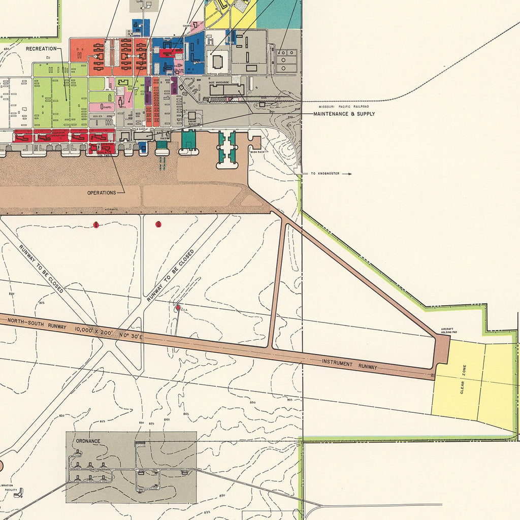 Vintage Map of Sedalia Air Force Base, 1951