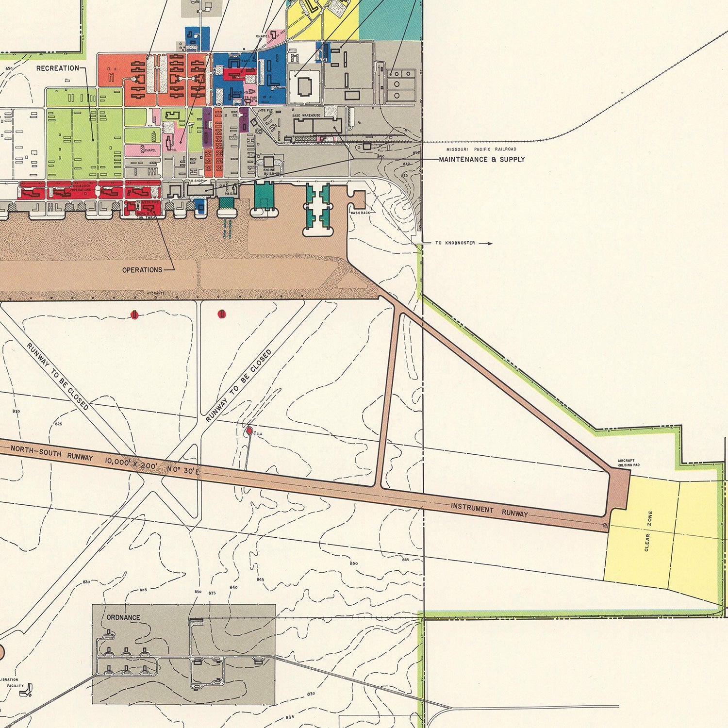 Vintage Map of Sedalia Air Force Base, 1951