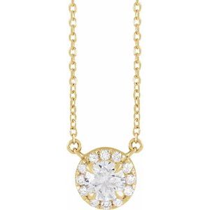 14K Yellow Gold 5/8 CTW Lab-Grown Diamond French-Set 16-18" Necklace