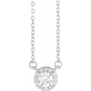 14K White Gold 1/3 CTW Lab-Grown Diamond French-Set 16-18" Necklace