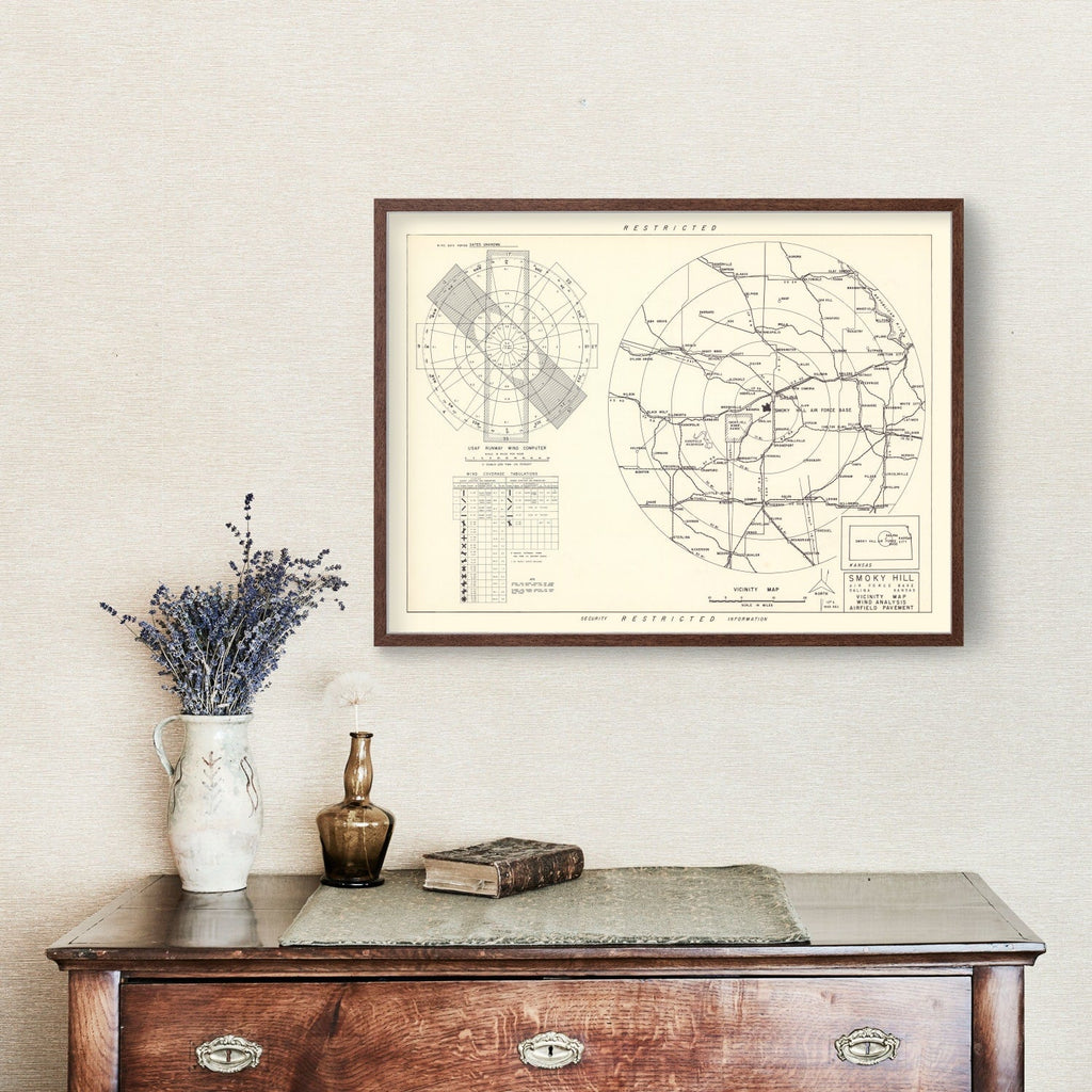 Vintage Map of the Smoky Hill Air Force Base Vicinity, 1951