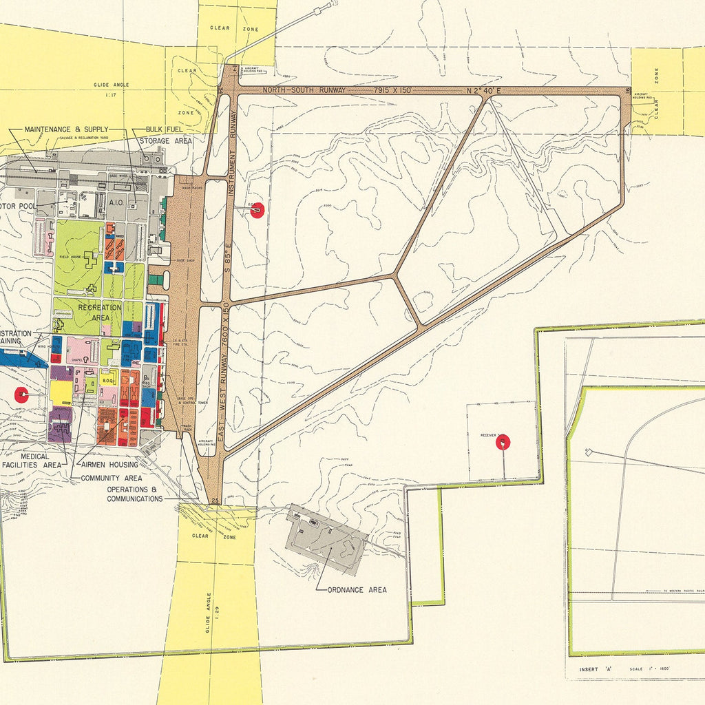 Vintage Map of Stead Air Force Base, 1952