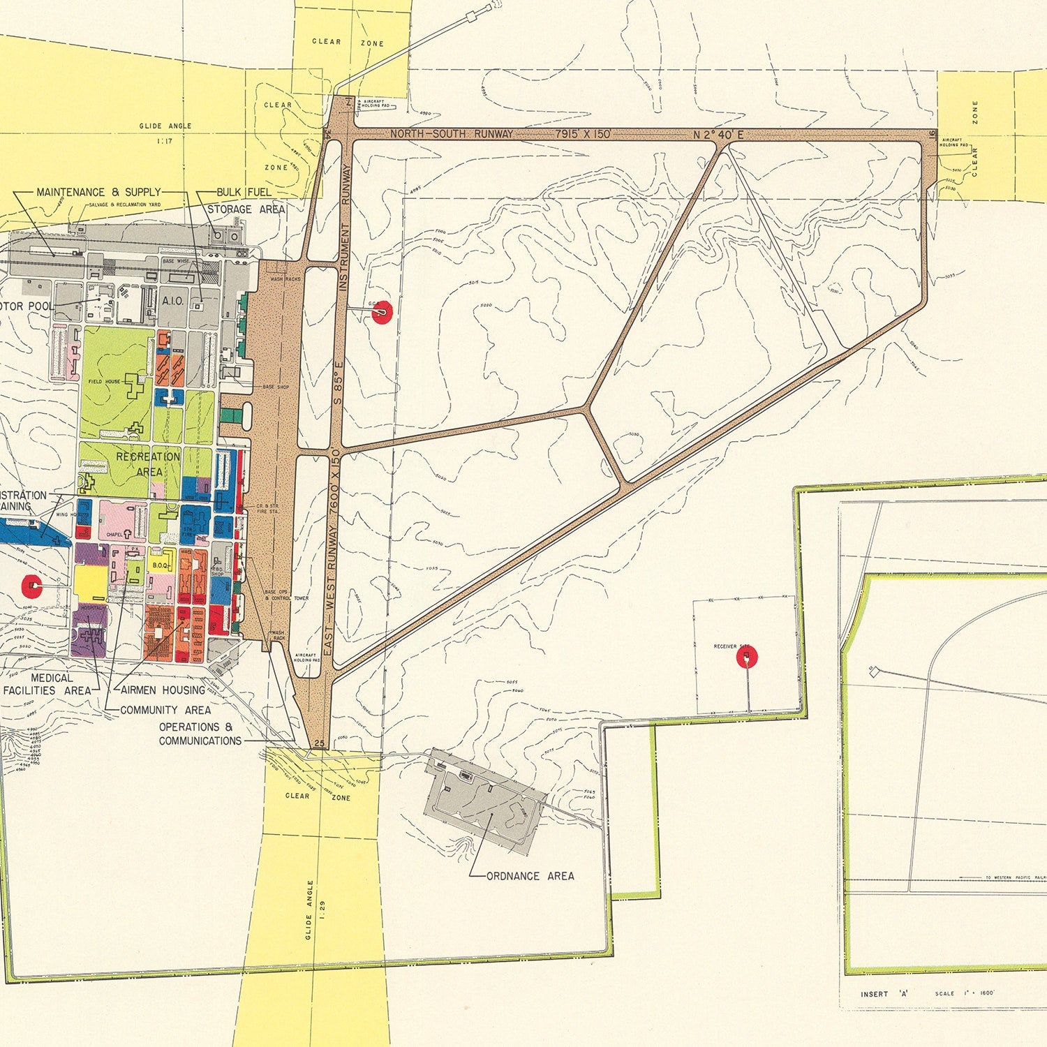 Vintage Map of Stead Air Force Base, 1952