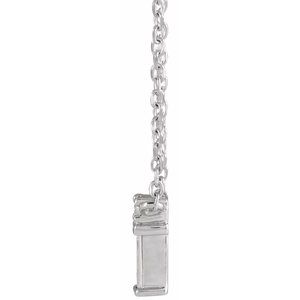 14K White Gold .07 CTW Natural Diamond Bar 18" Necklace