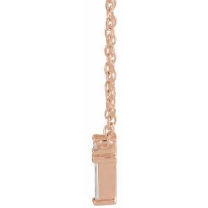 14K Rose Gold .07 CTW Natural Diamond Bar 18" Necklace