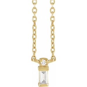 14K Yellow Gold .05 CTW Natural Diamond Bar 18" Necklace