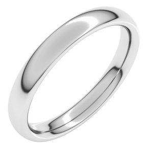 14K X1 White 3 mm Comfort-Fit European-Style Band Size 6